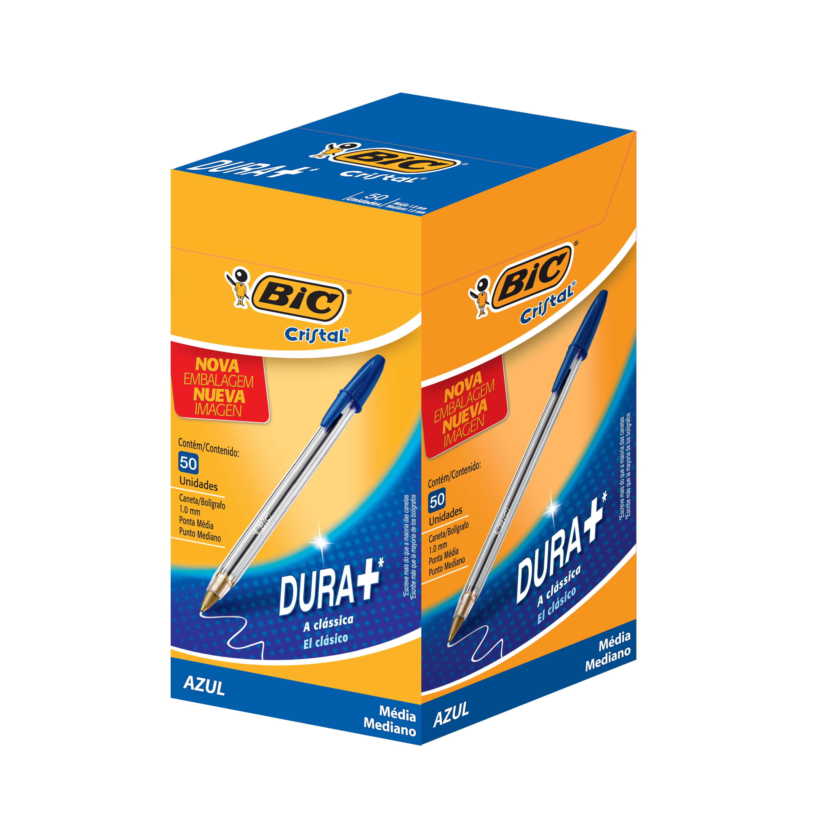 CANETA CRIST MED AZUL 1X50(24)