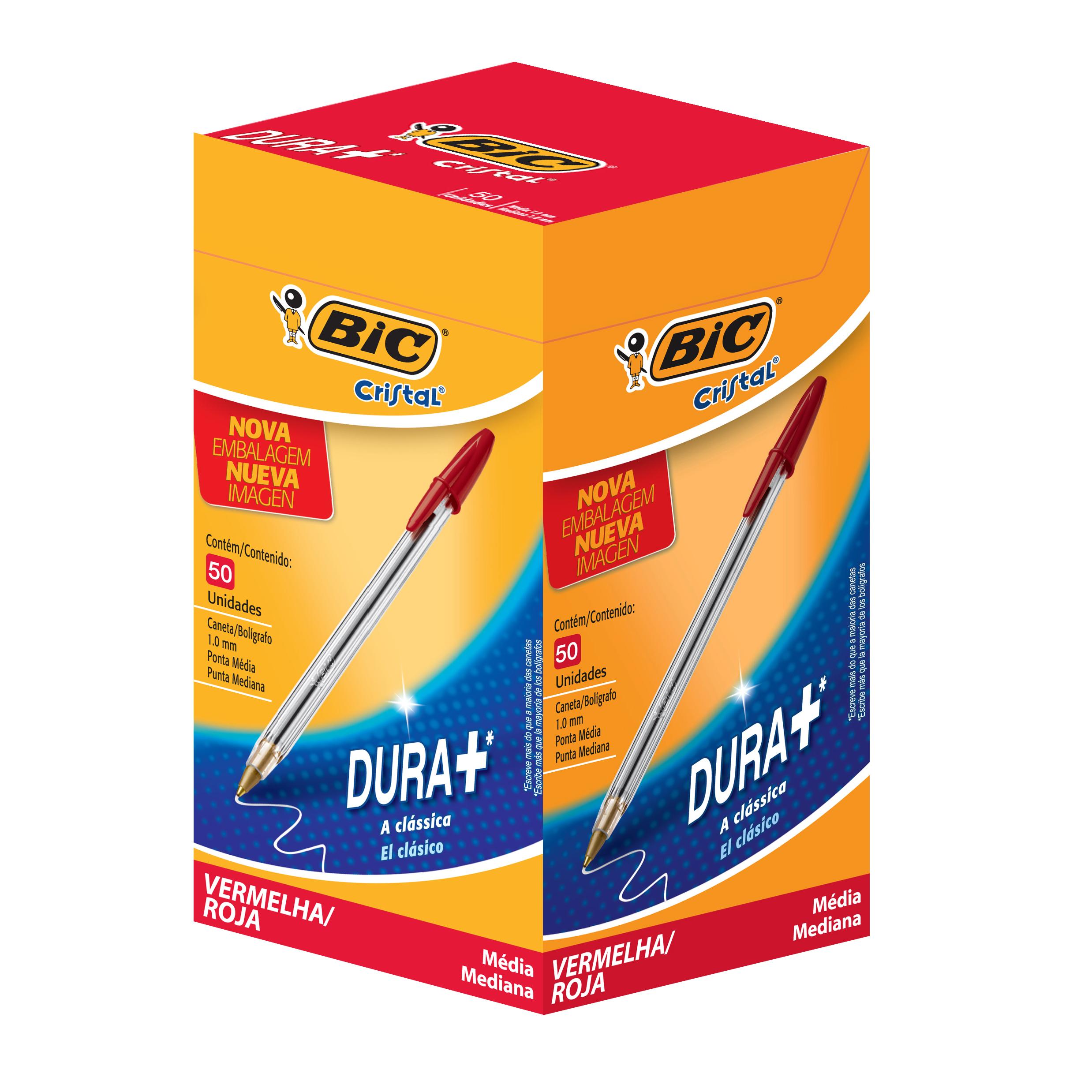 CANETA CRIST MD VERMELHA 1X50(24)