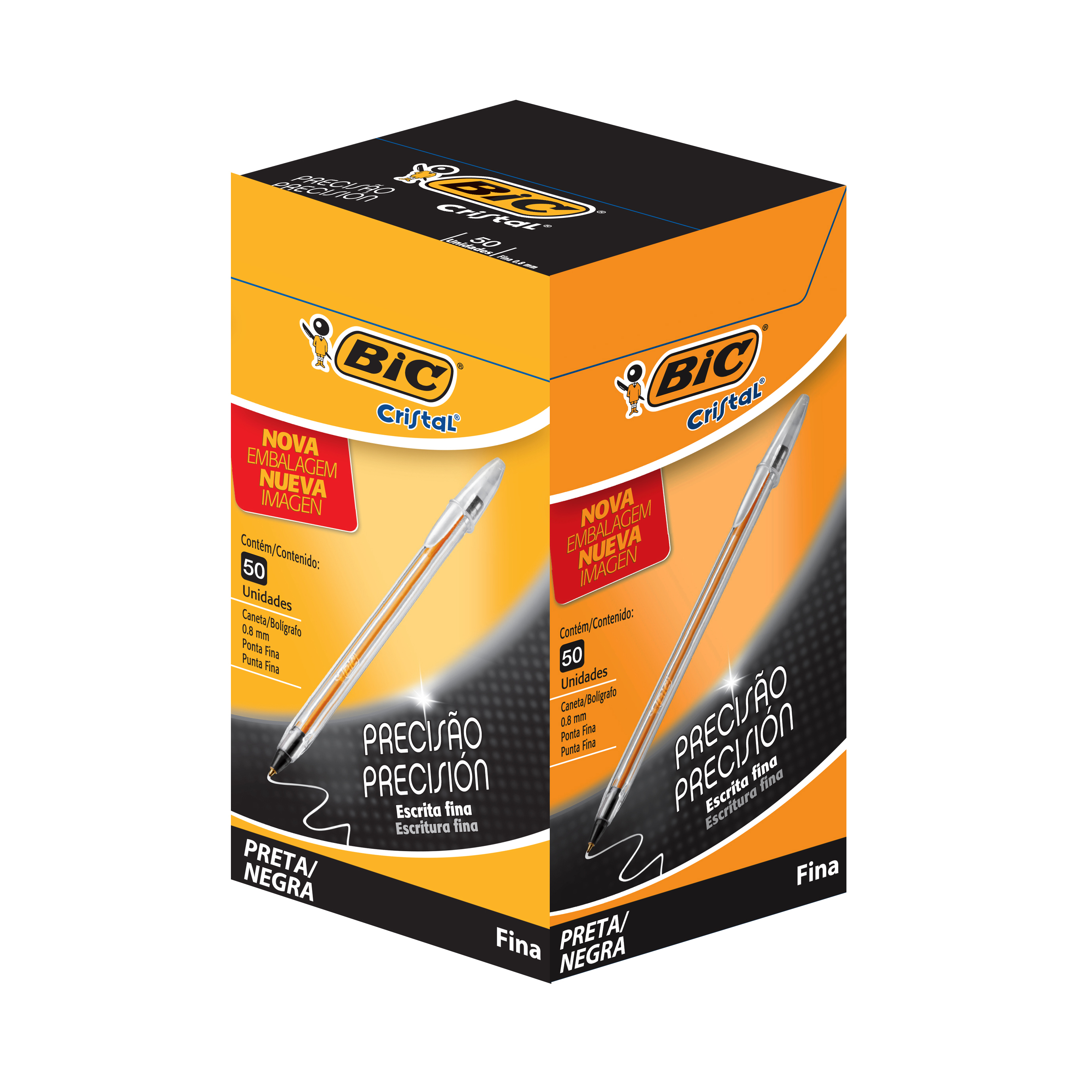 CANETA CRIST FINA PRETA1X50(24)